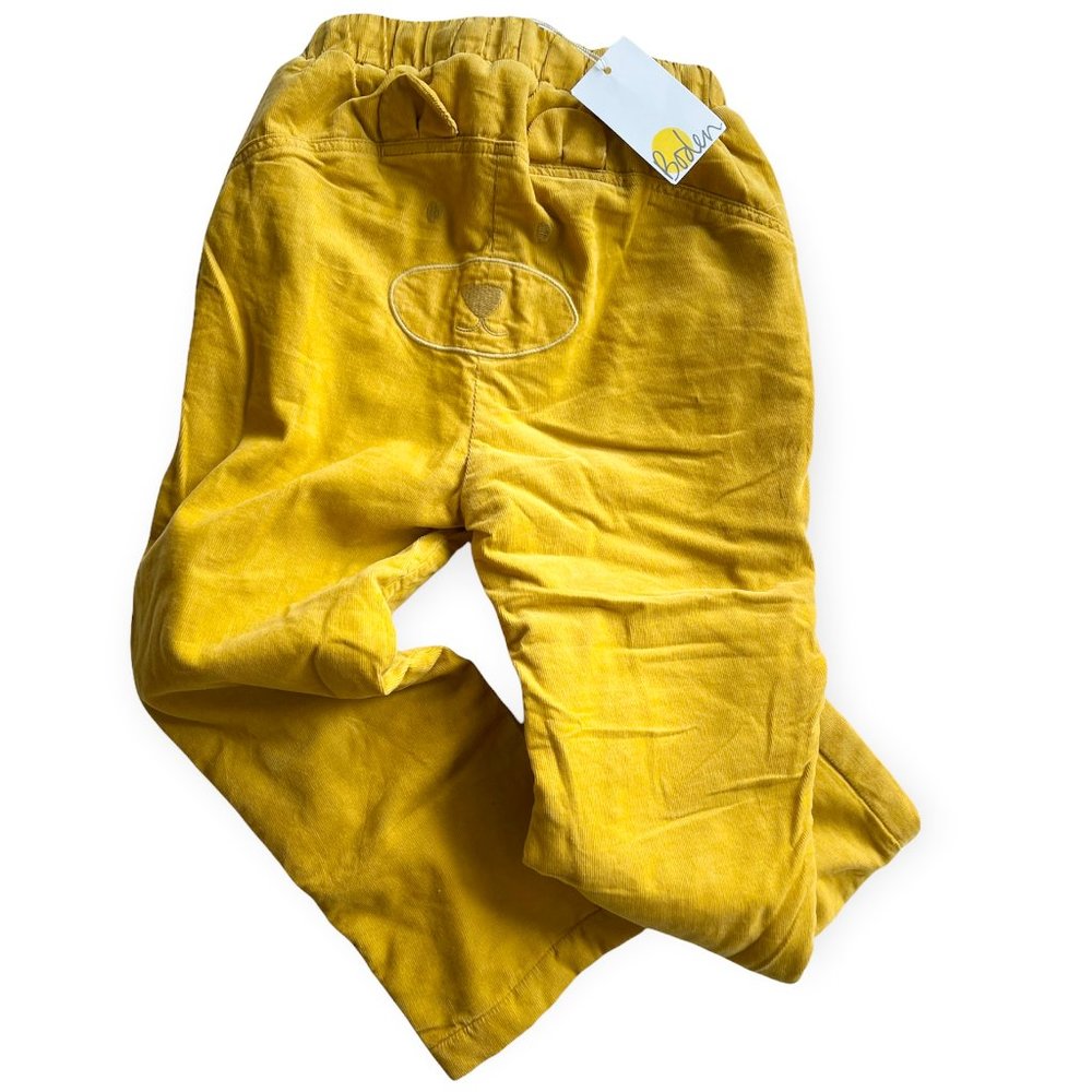 Baby Boden 3T-4T Fleece-Lined Bright Yellow Corduroy Pants | NWT